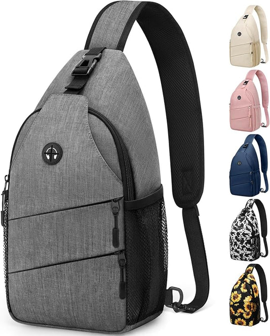 Pritent Crossbody Bags for Women Men Trendy Sling Bag Backpack Casual Chest Bag with Convertible Shoulder Strap