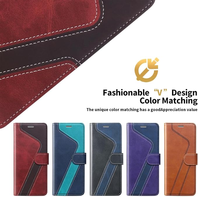 CIVICASE for iPhone 16 Plus Wallet Case,PU Leather Flip Case RFID Blocking Credit Card Holder Folio Magnetic Stand TPU Shockproof Cover Compatible with iPhone 16 Plus, Red Brown