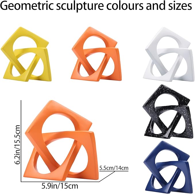 DOVDOV Geometric Cube Blue Knot Decorations, Geometric Sculptures, Modern Home Decorations for Home Decor Accents, Dining Tables, bookcases, Consoles, entryway Tabletop centrepieces