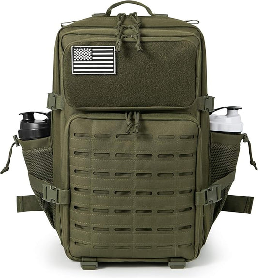 QT&QY 25L/45L Military Tactical Backpack For Men Molle Daypack 3 Day Bug Out Bag Hiking Rucksack With Bottle Holder
