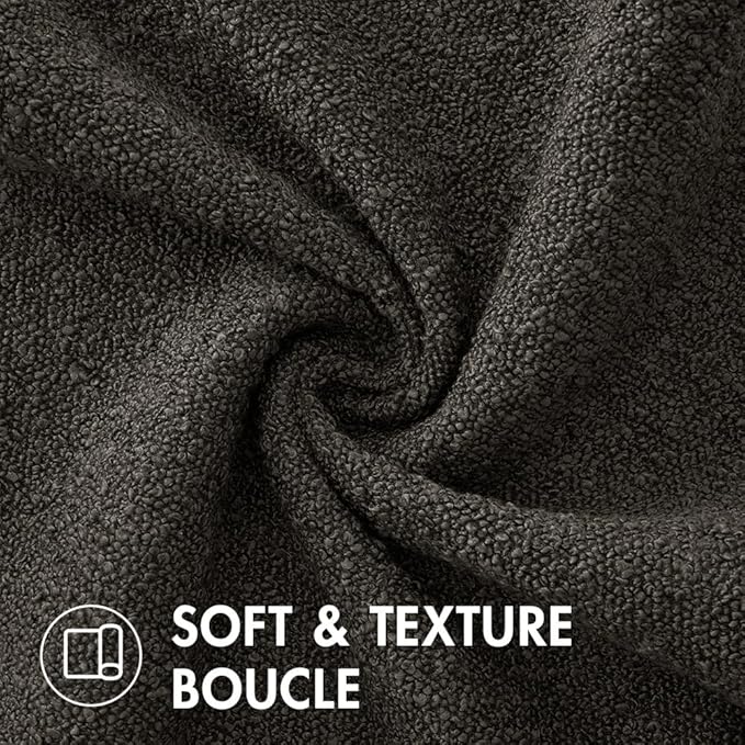 MIULEE 12x20 Inch Decorative Lumbar Throw Pillows for Bed Set of 2 Textured Boucle Neutral Winter Throw Pillow Covers Dark Coffee Accent Solid Pillowcases Sofa Livingroom Home Decor