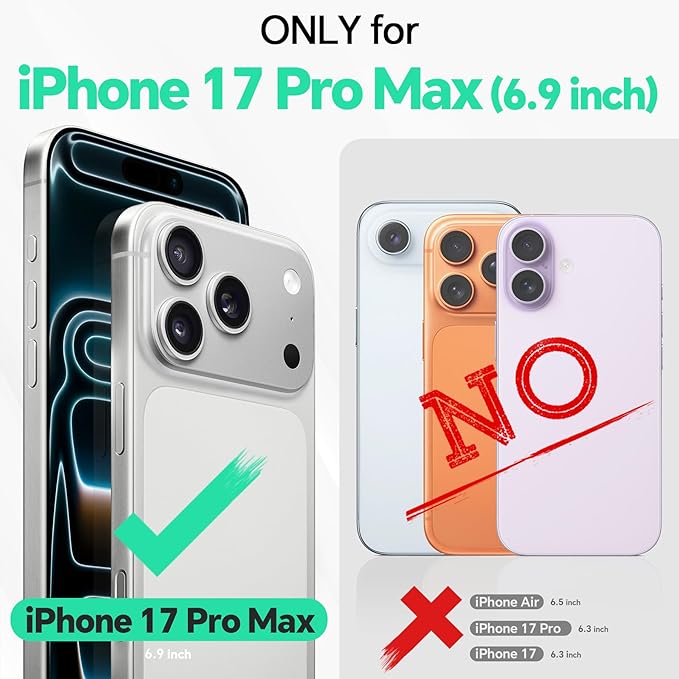 TUCCH Wallet Case for iPhone 17 Pro Max (6.9") 2025, RFID Blocking 4 Card Holders | Kickstand | Shockproof TPU Shell | PU Leather | Magnetic Closure | Protective Flip Folio Cover | Orange