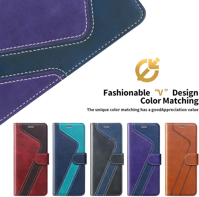 CIVICASE for iPhone 17 Pro Wallet Case,PU Leather Flip Case RFID Blocking Credit Card Holder Folio Magnetic Stand TPU Shockproof Cover Compatible with iPhone 17 Pro, Purple Blue