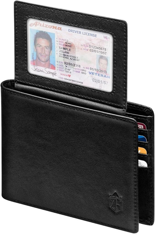 Zitahli Wallet for Men 12 Card Holder Slim Rfid Leather 2 ID Window Wallets With Gift Box Men's Accessories