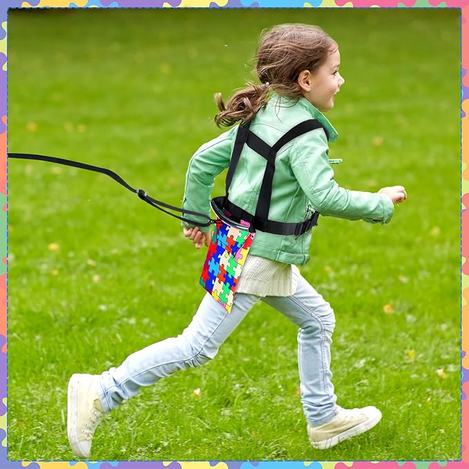 Kanayu 2 Pcs Safety Harness Leash for Special Needs Child Walking Harness for Kids Older with Handle Pouch for Autism Adhd