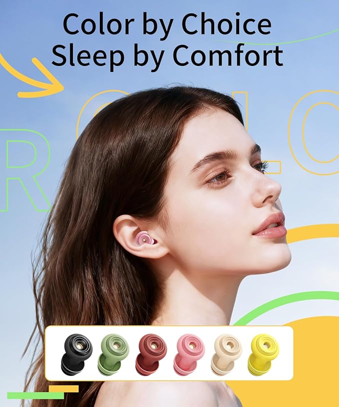 Ear Plugs for Sleeping 45dB Reusable Noise Cancelling Ear Plugs with 8 Eartips and Travel Case for Concerts, Snoring, Travel, Study Sleeping earplugs(Pink)
