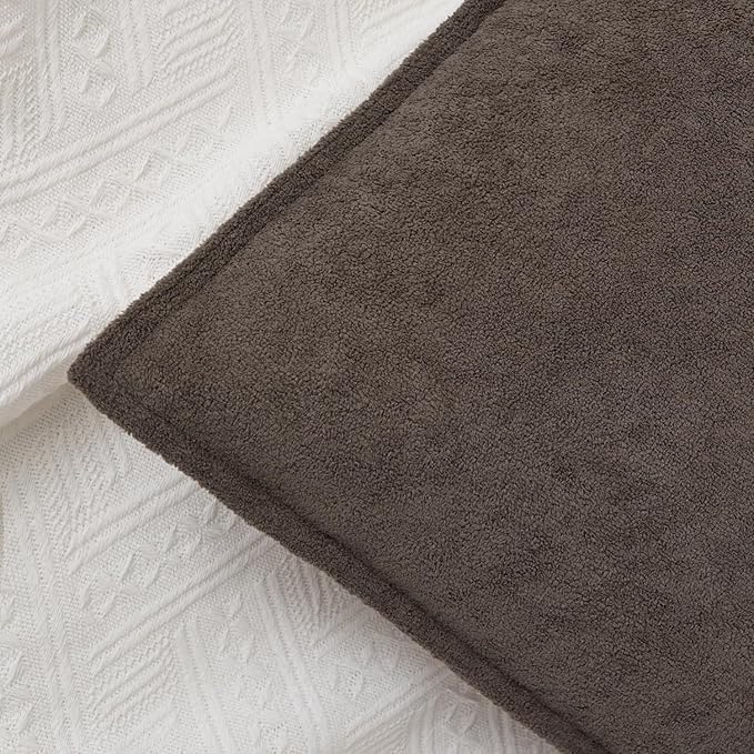 Kevin Textile Waterproof Decorative Pillow Covers Coco Brown 20x20 Inch Pack of 2 Soft Boucle Textured Throw Pillowcases Elegant Accent Pillows for Couch Sofa Chair Bed Home Decor Indoor Outdoor
