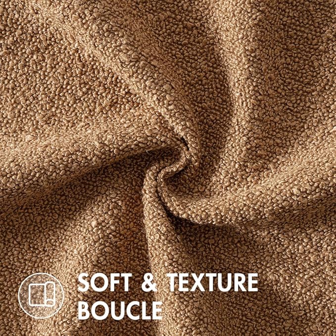 MIULEE 20x20 Inch Decorative Pillow Covers for Couch Bed Set of 2 Textured Boucle Neutral Winter Throw Pillows Brown Accent Solid Cushion Vintage Pillowcases Sofa Livingroom Home Decor
