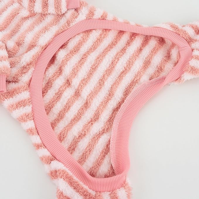 XPUDAC Stripe Dog Sweater Fleece Dog Pajamas Winter Pet Clothes for Small Medium Dogs Girl Boy Doggy Apparel for Cold Weather, XL