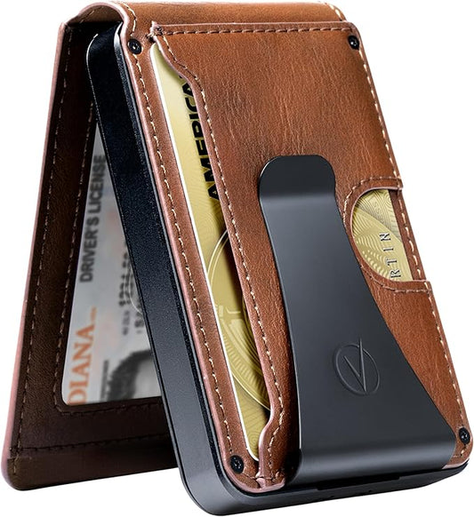 Vantamo Premium Wallet for Men with Money Clip & Card Holder, Compact & Slim Wallet with RFID, 8-12 Cards, Perfect Gifts for Men