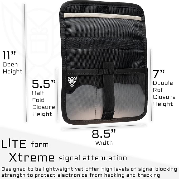 Xtreme Sight Line ~ AQUA RT Dry Bag~ Water-Proof Faraday Dry Bag for Laptops, Tablets, and Mid-Size Electronics ~ Small LITE Faraday Bag Combo ~ Black