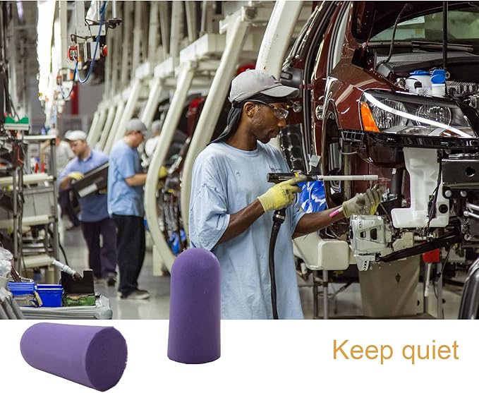 Fan Wu Soft Foam Earplugs 50 Pairs – 32dB Noise Reduction for Sleeping, Travel & Work | Slow Rebound Comfort Fit | Latex-Free Hearing Protection | Purple Color | Standard Size