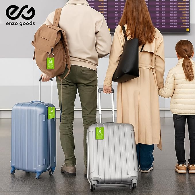 Personalized Luggage Tag | 2 Pack | Custom Luggage Tags for Suitcases | Kids Backpack Tag | 10 Color Options & Choose Font, Font Color