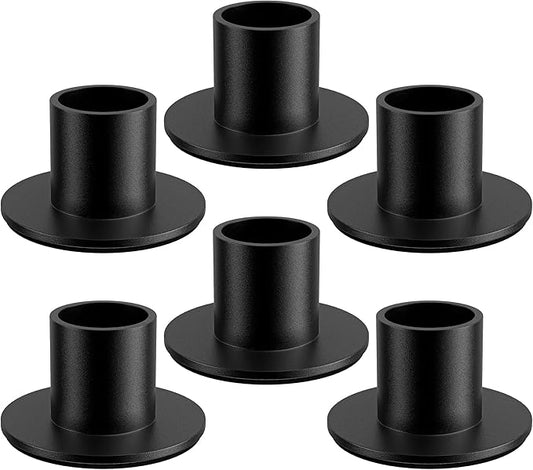 6 Pcs Black Candle Holder - Elegant Taper Candle Holders, Classic Candlestick Holders for Table Centerpiece, Festive Christmas Mantel Display or Sophisticated Home Decor