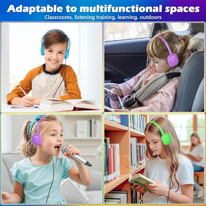 Classroom Headphones Bulk 15 Pack for School Kids,Wholesale Earphones Class Set of Headphones for Students Children Teens Multi Color
