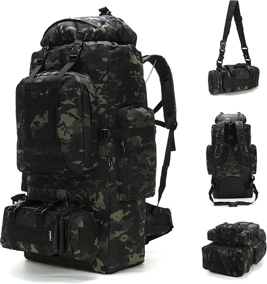 King'sGuard 100L Camping Hiking Backpack Molle Rucksack Military Camping Backpacking Daypack
