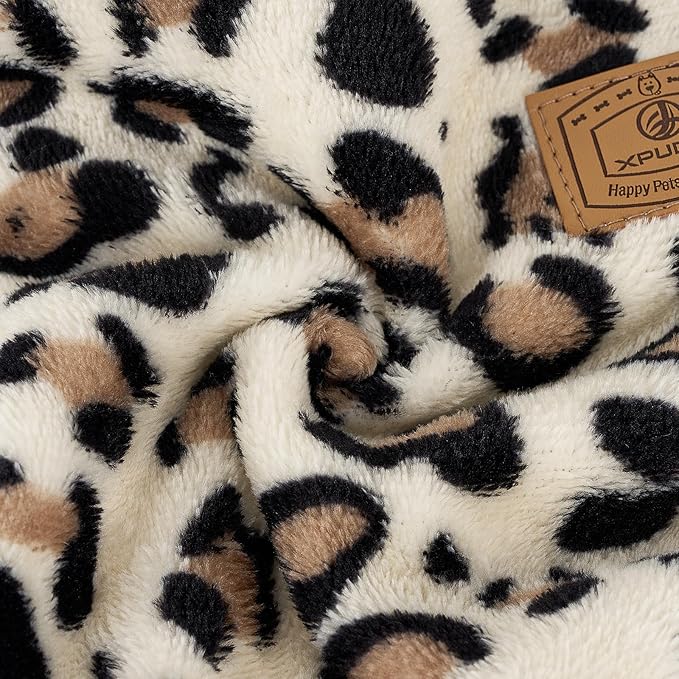 XPUDAC Fleece Dog Pajamas Leopard Dog Sweaters Winter Puppy Clothes for Small Medium Dogs Boy Girl Pet Jumpsuits Doggie Outfits for Christmas, XL