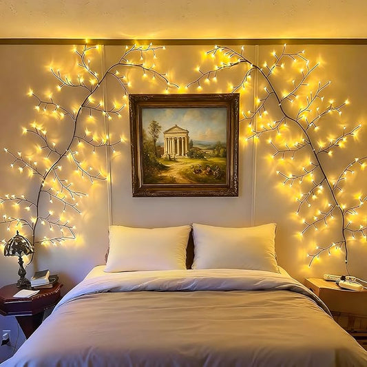 Enchanted Willow Vine Lights for Wall: 7.5FT led Twinkling Tree Branch Light for Living Room and Bedroom Home Decor-Warm White Twinkle Tree Lights Lighted Garland for Halloween Christmas Holiday Decor