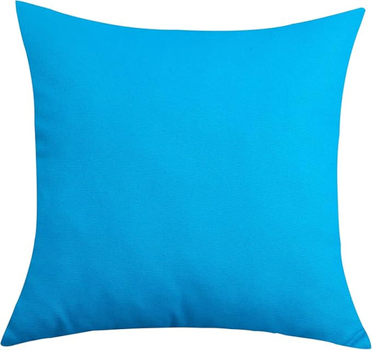 TangDepot Handmade Decorative Solid 100% Cotton Canvas Throw Pillow Covers/Pillow Shams, (28" x28" , Pacific Blue, 1 Count (Pack of 1))
