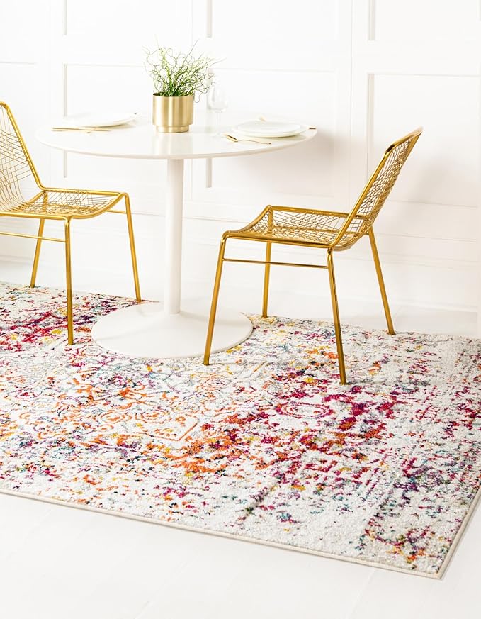 Rugs.com Arlington Collection Rug – 8x11 Light Multi Medium-Pile Rug Perfect for Living Rooms, Large Dining Rooms, Open Floorplans