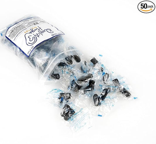 Quality Foam Earplugs 50 Pair- 32dB Noise Cancelling Disposable Individually Wrapped Packaged Bulk High Decibel Ear Plugs for Sleeping Travel Concert Shooting Hunting Study Work Construction Safety