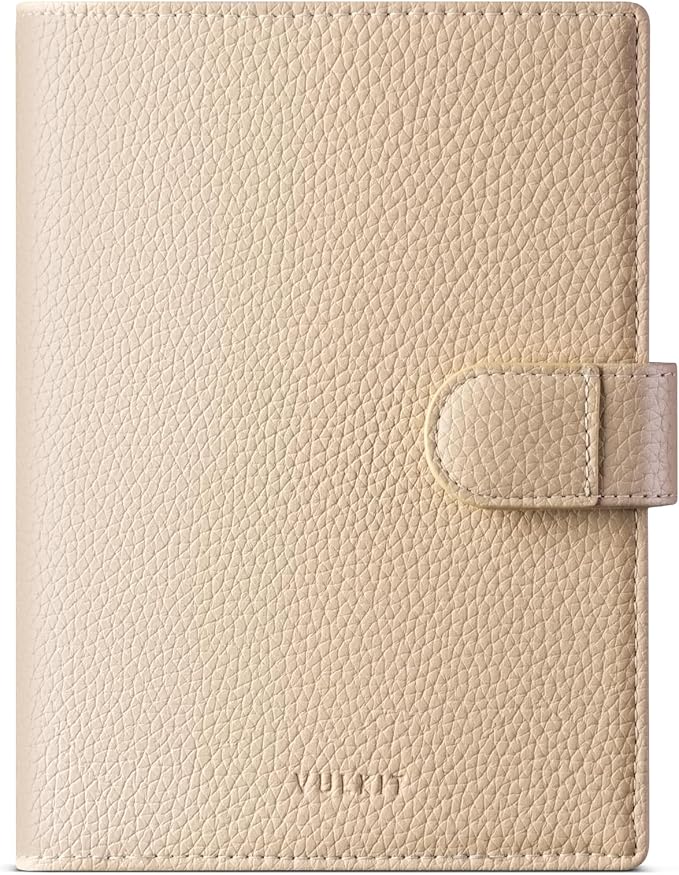 VULKIT Leather Passport Wallet for 2 Passports Slim Double Passport Holder RFID Blocking Passport Travel Wallet with ID Window for Women