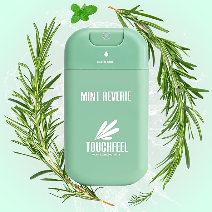 Spray Hand Sanitizer Travel Size Scented 3-Pack - Refillable Hydrating Hand Sanitizers Portable Design Travel Essentials (Mint Reverie, Silver Cedar, Citrus mist at dawn) 0.93Fl Oz Each