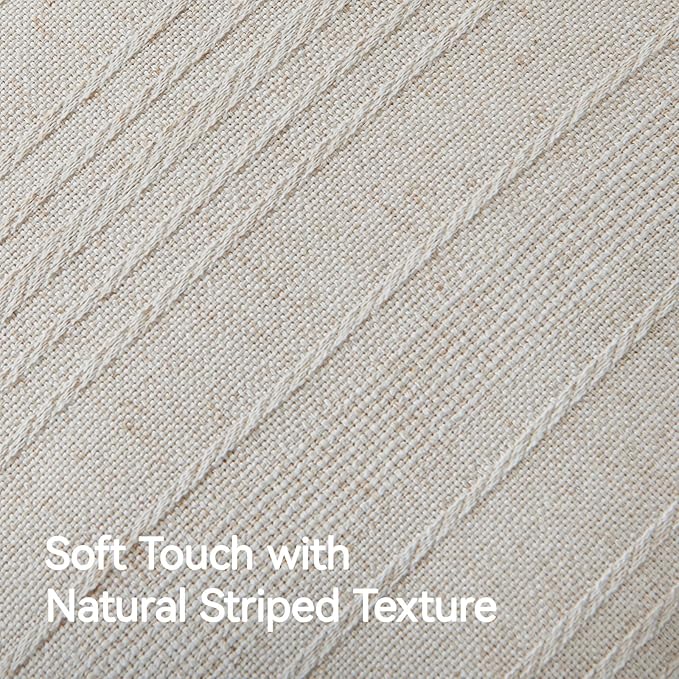 a moment Linen Pillow Covers Set of 2,Boho Farmhouse Throw Pillowcases Neutral Textured Decorative Covers for Couch Sofa Bed,Soft Linen Blend Accent Case Cushion Living Room Home Decor 20"x12"Ivory