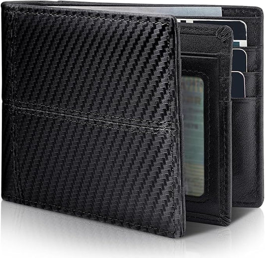 Artpaxy Mens Wallet Bifold Genuine Leather RFID Blocking Wallet for Men with 1 ID Window 13 Card Holders 2 cash pockets 1 Gift Box