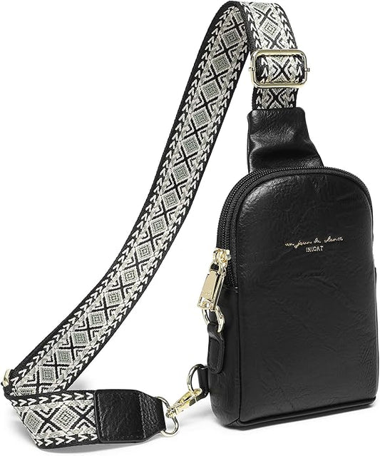 INICAT Travel Small Crossbody Sling Bags Women Cross Body Purses Passport Holder Vegan Leather Fanny Packs Birthday Gifts