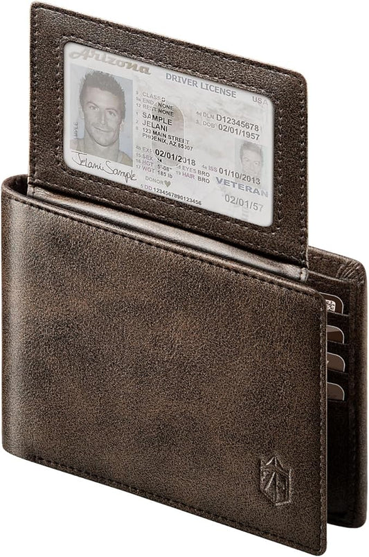Zitahli Wallet for Men 12 Card Holder Slim Rfid Leather 2 ID Window Wallets With Gift Box Men's Accessories