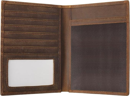 Jack&Chris Leather Passport Holder RFID Blocking Passport Travel Wallet Cover Case for Men Women Brown JC17