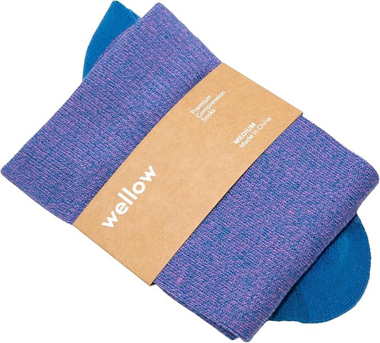 Wellow Premium Socks (Compression Socks - Regular) for Men & Women, Made with Viscose from Bamboo, Knee High, 18-25 mmHg