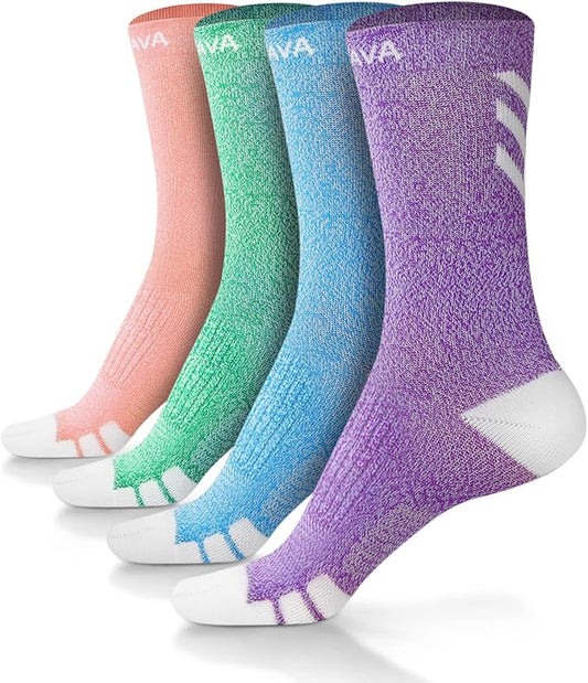DOVAVA Dri-tech Compression Crew Socks (4/6 Pairs), Comfort Boost Circulation
