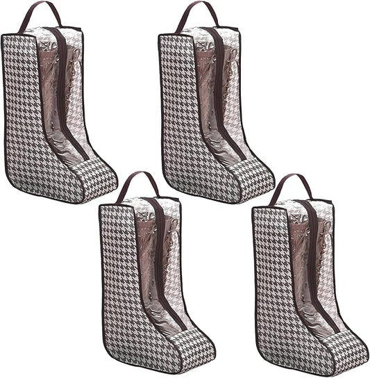 4 Pack Boot Bags for Cowboy Boots Storage Organizer Tall Style, Portable Travel Shoe Bags Protector Box Organizer with Handle for Cowboy Shoes, Dustproof Tote for Packing Travel and Daily Use