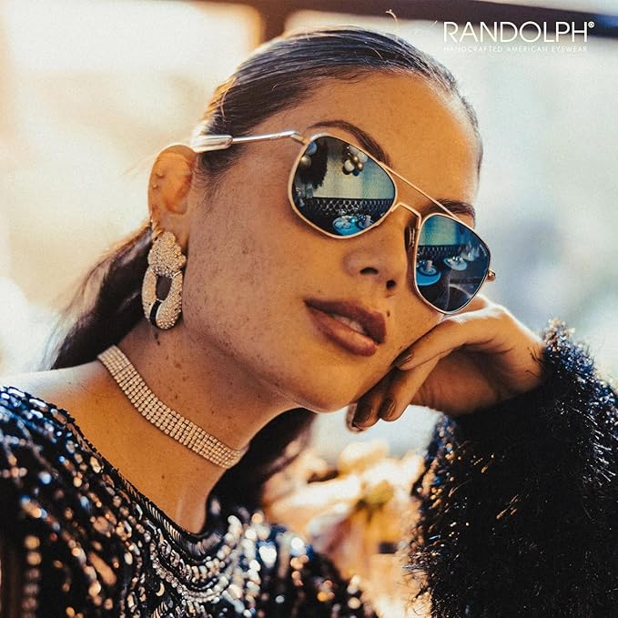 Randolph Eyewear Aviator Sunglasses for Men & Women – Non-Polarized & Polarized Lenses, 23k Gold UV Protection Sunglasses