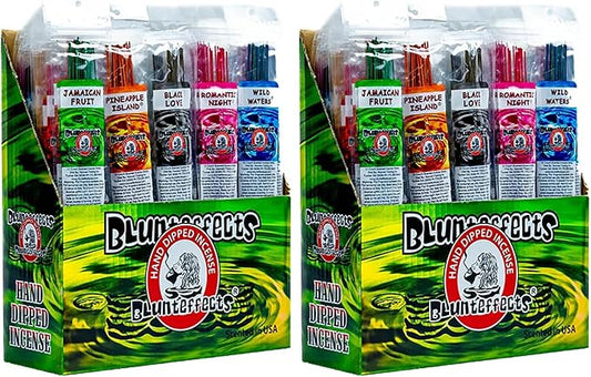 Blunteffects Hand-Dipped Incense Sticks - Premium 288-Pack Variety Set, 12 Different Scents, 11" Long, USA-Made Aromatherapy with Long Burn Time (12 Pack, 144 Total Sticks)