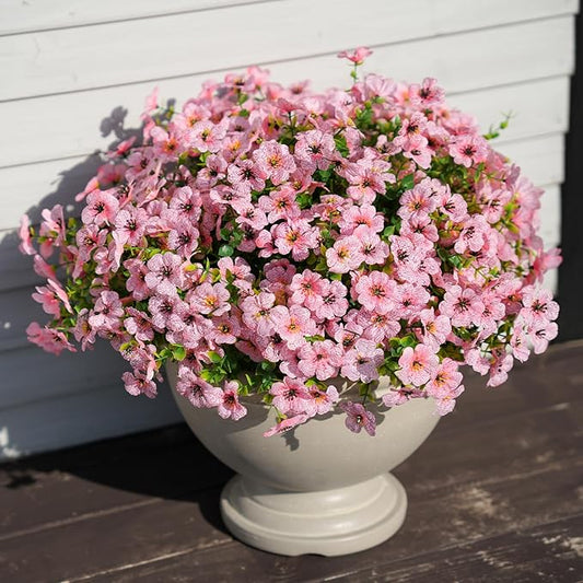 Artificial Flowers for Outdoor Indoor Realistic Faux Flower Spring Summer Garden Home Decoration, Hanging Daisy Flower with Eucalyptus Leaves Fake Plants Greenery Balcony Porch Patio Front Door Decor