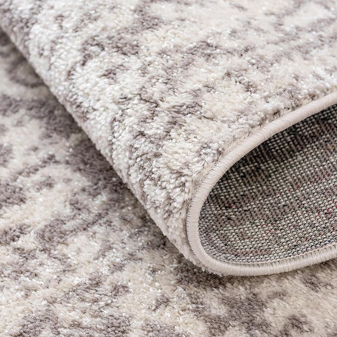 Rugs.com Arlington Collection Rug – 8 Ft Round White Medium-Pile Rug Perfect for Kitchens, Dining Rooms