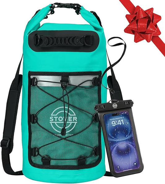 STOVER 5/10/25/30/40/55L Waterproof Dry Bag- Roll-Top Backpack w/Phone Case- Kayaking, Hiking, Camping, Boating- Men/Women