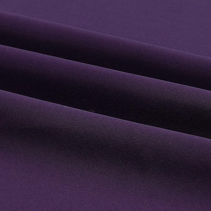 DUALIFE Dark Purple Room Darkening Window Curtain Panels for Bedroom 72 Inch Length Set of 2 Panels Grommet Top Purple Solid Blackout Curtains Drapes for Living Room 52x72 Inch