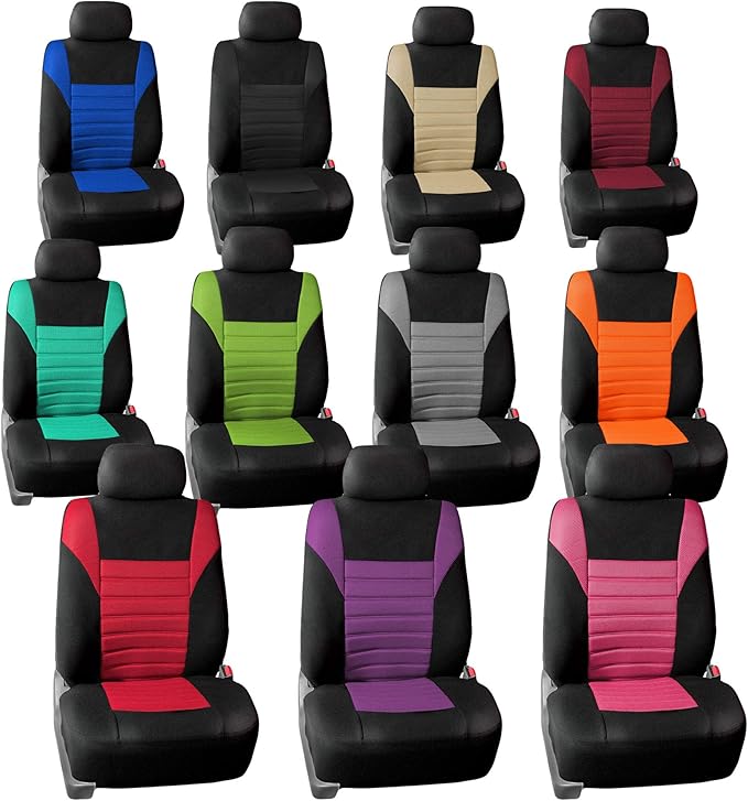 FH Group Automotive Car Seat Covers Front Set Premium 3D Air Mesh Front Seat Covers, Airbag Compatible Universal Fit Interior Accessories for Cars Trucks and SUVs - Green