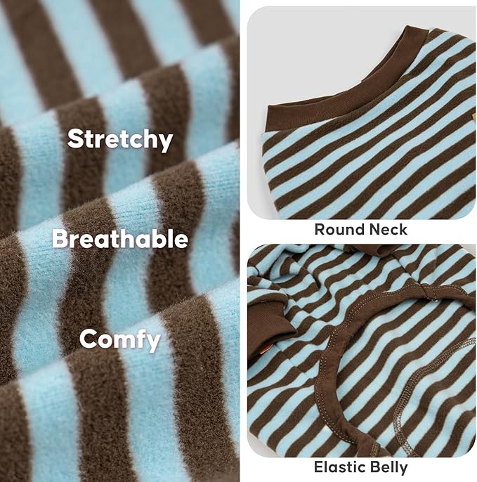 KYEESE Dog Pajamas, Comfy Doggie PJS Puppy Clothes, Soft Dog Pajamas for Small Dogs, Warm Stretchy Dogs Onesie with 4 Legs Sleepwear, Fleece Pet Costume Sleepwear, XS