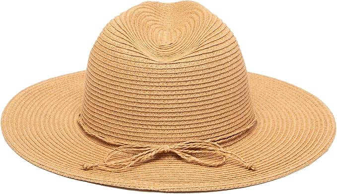 San Diego Hat Co. Women's Water Repellent Fedora with Tie (Natural) - UPF 50+ Sun Protection and Water Resistant