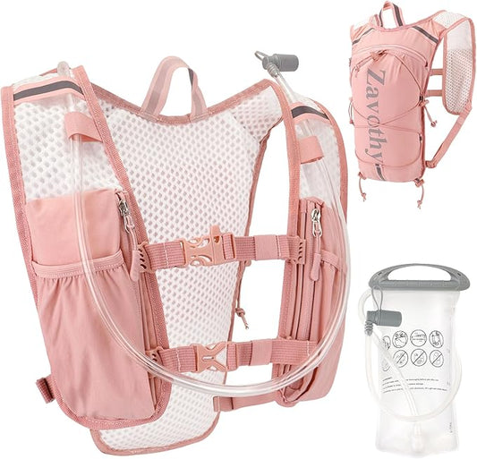 Zavothy Hydration Backpack with Rain Cover, 1.5L Lightweight Hydration Pack for Hiking, Cycling & Trail Running