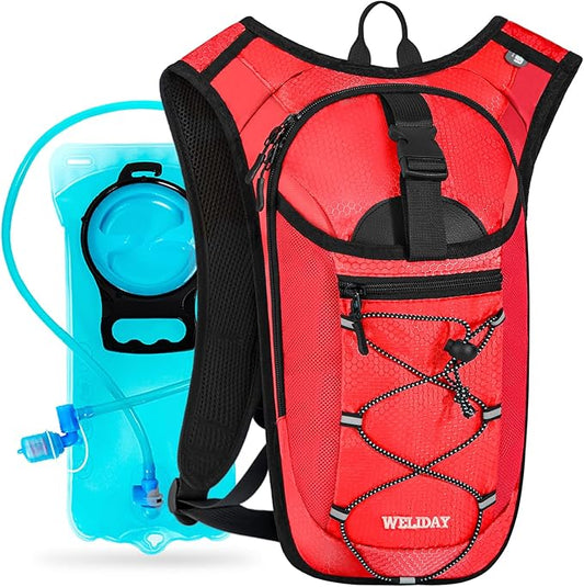 Hydration Backpack with Leak Proof Water Bladder, Lightweight Hydro Water Daypack for Rave, Cycling, Running, Hiking, Climbing