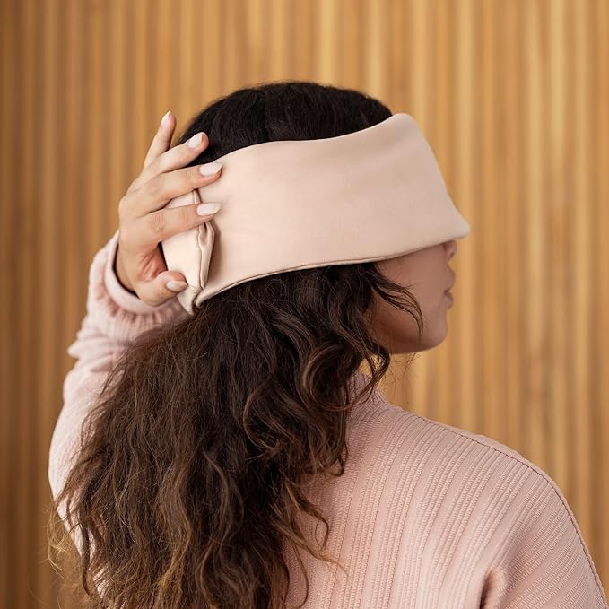 Baloo Silk Weighted Sleep Mask (Petal - 0.6 lb) | Light Blocking & Sound Muffling Eye Mask for Sleeping | Cool, Soft & Comforting
