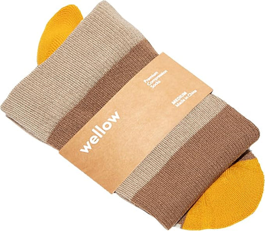 Wellow Premium Socks (Compression Socks - Regular) for Men & Women, Made with Viscose from Bamboo, Knee High, 18-25 mmHg