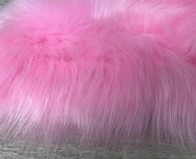 Free Shape Luxury Soft Fluffy Shag Area Rug Decto 10 Pelts 6'x10', 180x300cm - Vegan Fur Ultra Soft Indoor Carpet Nursery Rugs for Bedroom Home Decor, Pink