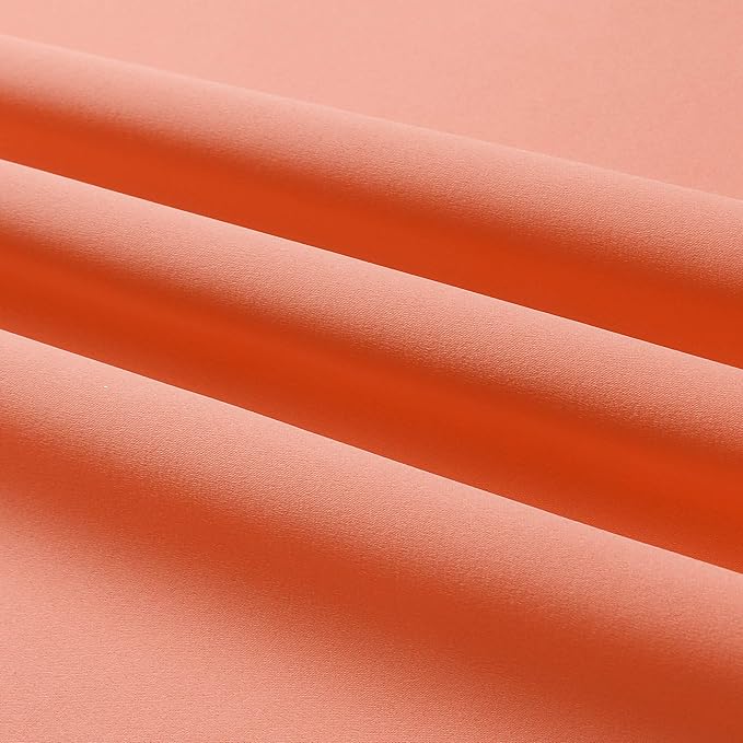 DUALIFE Coral Curtains 63 Inches Long 2 Panels Set - Room Darkening Window Curtain Panels for Living Room 52 W x 63 L Inch Burnt Coral